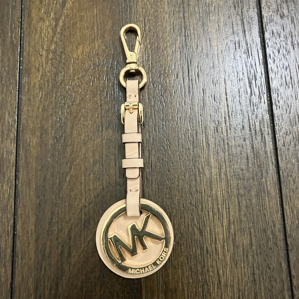 Michael Kors Women's Gold Tone Metal Key Chain MK Logo Charm